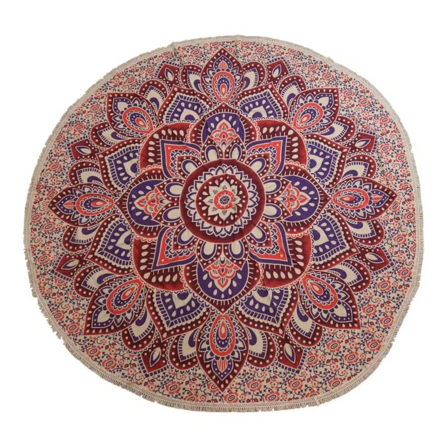 Duża okrągła mandala na ścianę 180 cm w kolorach różu i fioletu