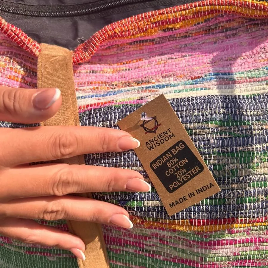 torba z recyklingu z papierową metką w sklepie decobali.pl