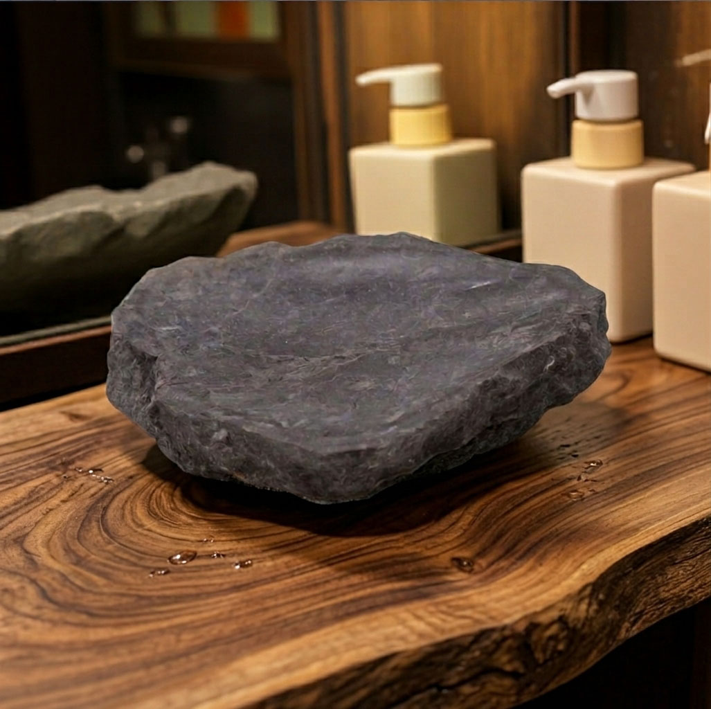 Surowa elegancja marmuru Kamienna mydelniczka (Szary Marmur) decobali.pl
