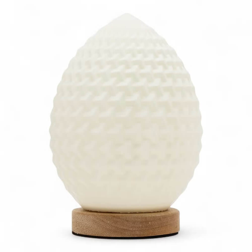 Kremowa lampa stołowa New Wave Teardrop USB