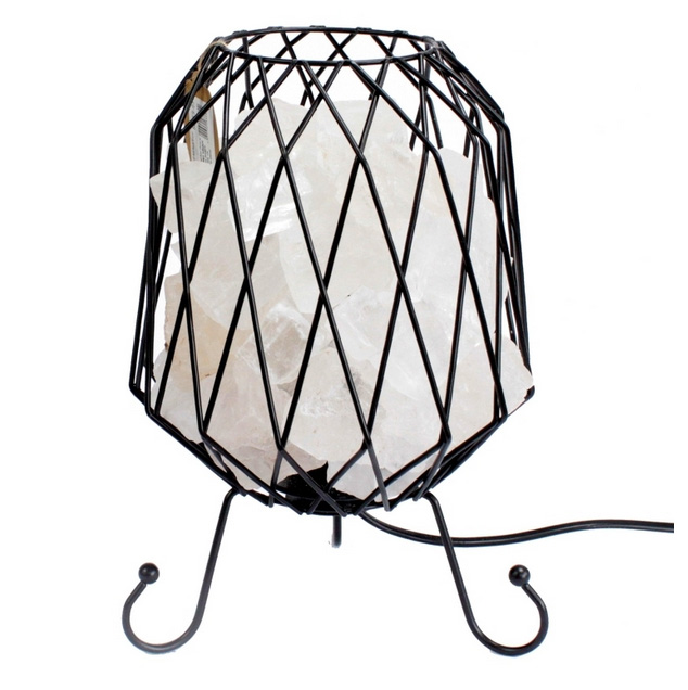 Lampa Solna w Metalowym Koszu - Z Siatki z solą