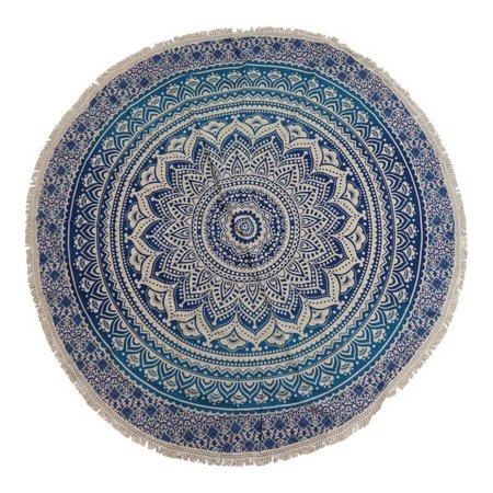 Bawełniana mandala na ścianę 130 cm - klasyczna niebieska