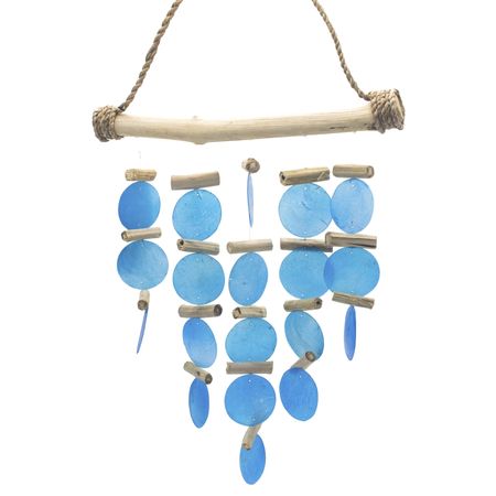 Drewniany Dzwonek Wietrzny - Błękitny