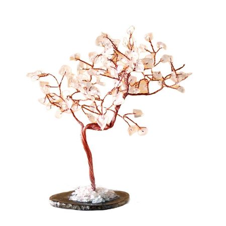 Drzewko z kamieni - Kwarc Skalny Na Podstawie z Agatu