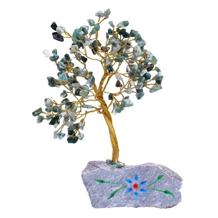 Drzewko z kamieniami szlachetnymi - Agat Mszysty | 160 kamieni