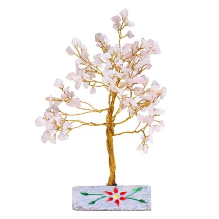 Drzewko z kamieniami szlachetnymi - Kwarc Różowy | 160 kamieni