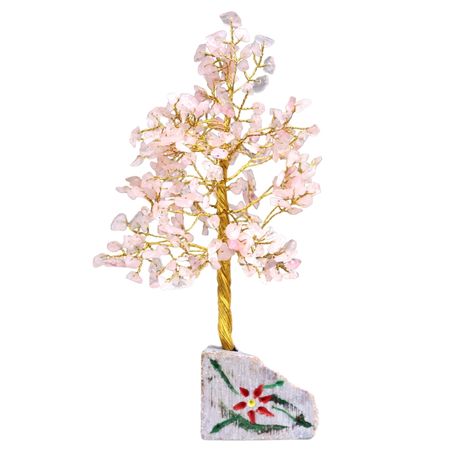 Drzewko z kamieniami szlachetnymi - Kwarc Różowy | 320 kamieni