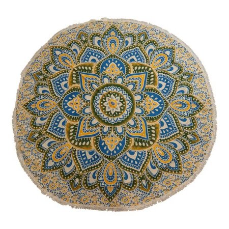 Duża mandala na ścianę 180 cm - żółto-niebieska