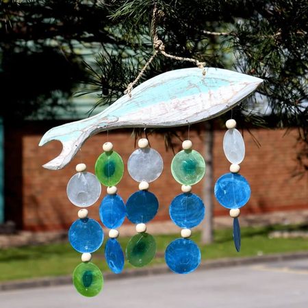 Dzwonek wietrzny - Ryba z muszli i drewna