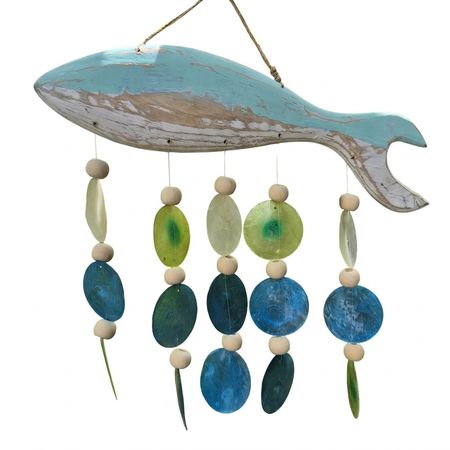 Dzwonek wietrzny - Ryba z muszli i drewna