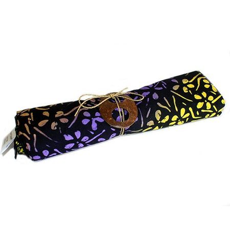 Indonezyjskie Sarongi - Płatki Kwiatów - Czarny