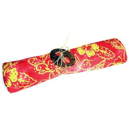 Indonezyjskie Sarongi - Tropikalny Kwiat - Czerwono-żółty