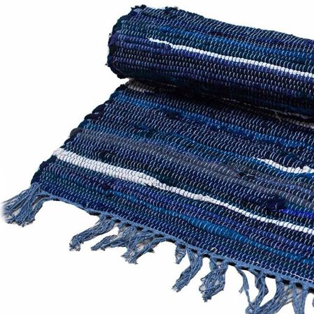 Indyjski Szmaciany Dywan - Navy Blue 50 x 90 cm