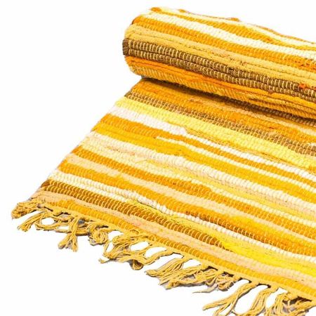 Indyjski Szmaciany Dywan - Yellow Orange 150 x 90 cm.