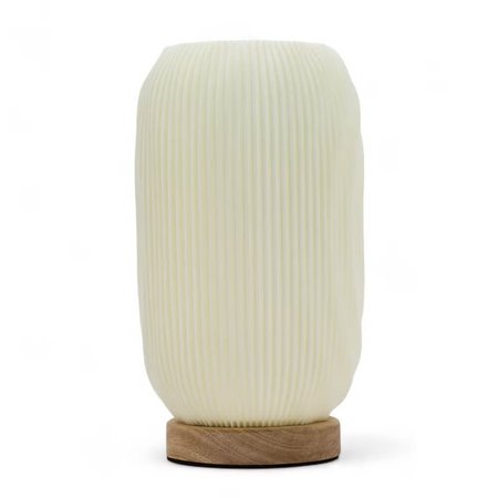 Kremowa lampa stołowa New Wave Modern Twist USB