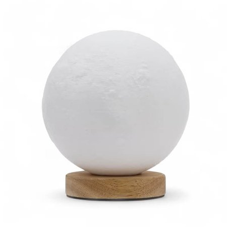 Kremowa lampa stołowa New Wave Moon USB