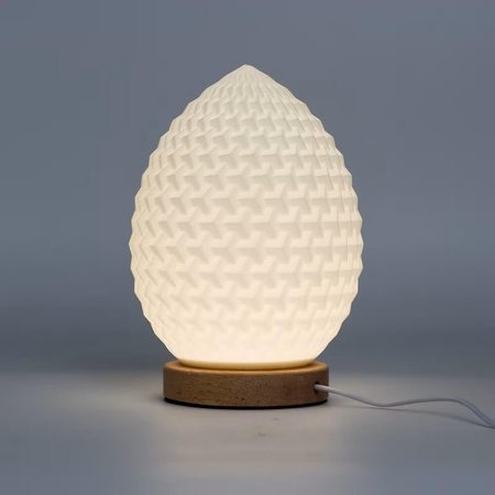 Kremowa lampa stołowa New Wave Teardrop USB