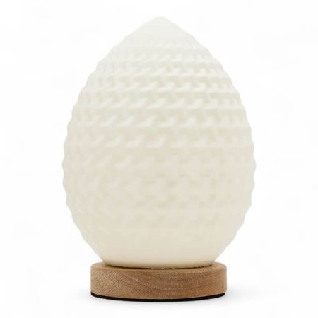Kremowa lampa stołowa New Wave Teardrop USB