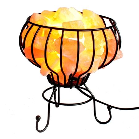 Lampa solna w metalowym koszu - Niski kosz z solą