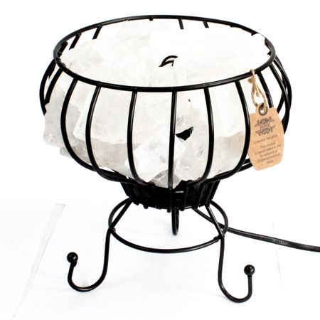 Lampa Solna w Metalowym Koszu - Niski Kosz z solą