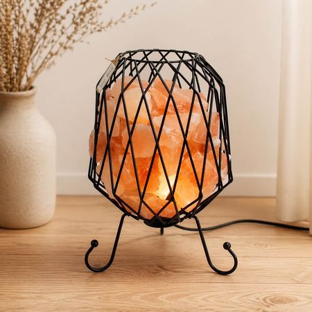 Lampa solna w metalowym koszu - Z Siatki z solą