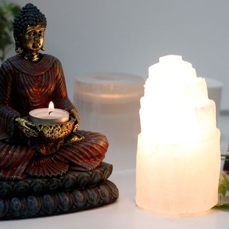 Lampa z selenitu - Wieża 15 cm