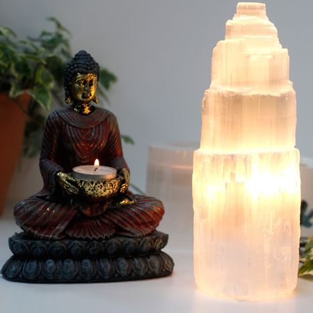 Lampa z selenitu - Wieża 25 cm