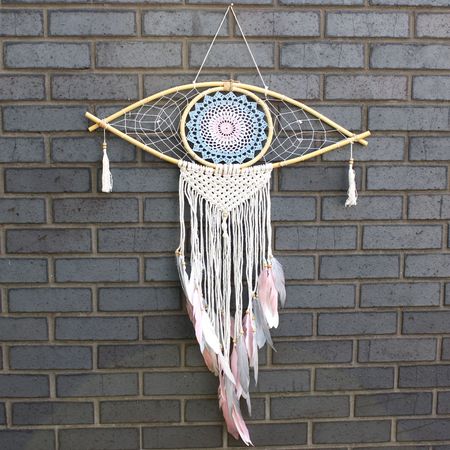 Łapacz Snów Makrama - Różowy