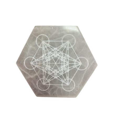 Płytka Selenitowa Duża - Sześciokąt