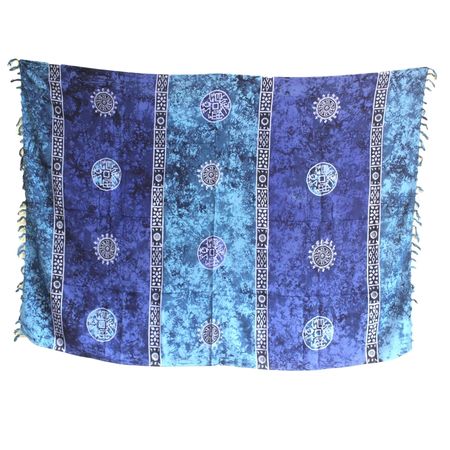 Sarongi z Bali - Szczęśliwe Monety - Niebieski