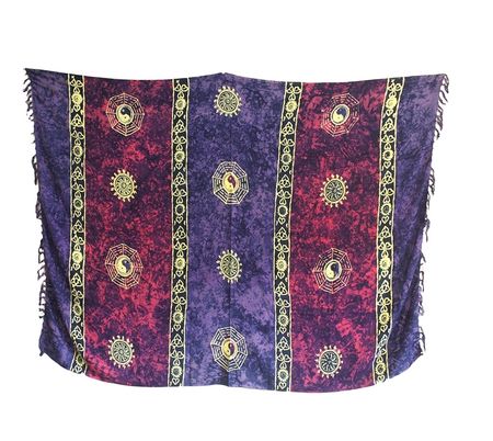 Sarongi z Bali - Yin Yang - Filoletowy