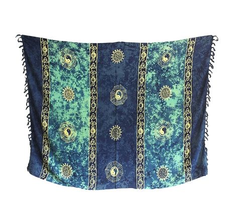 Sarongi z Bali - Yin Yang - Niebieski