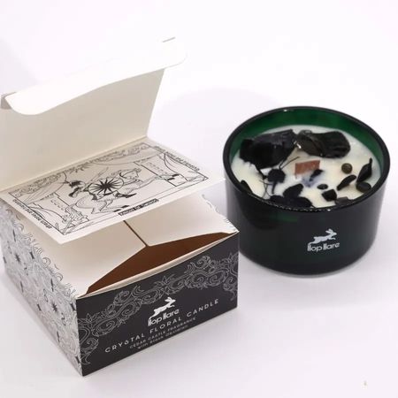 Świeca z kamieniami i kwiatami - Rycerz