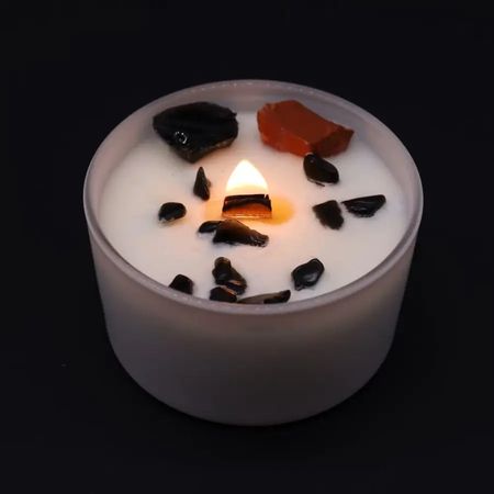 Świeczka sojowa z kamieniami - Czakra korzenia