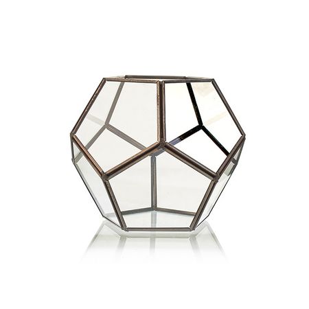 Szklane Terrarium Geometryczne - Ośmiobok