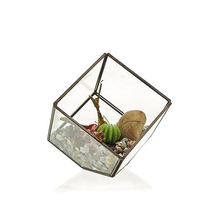 Szklane Terrarium Geometryczne - Sześcian