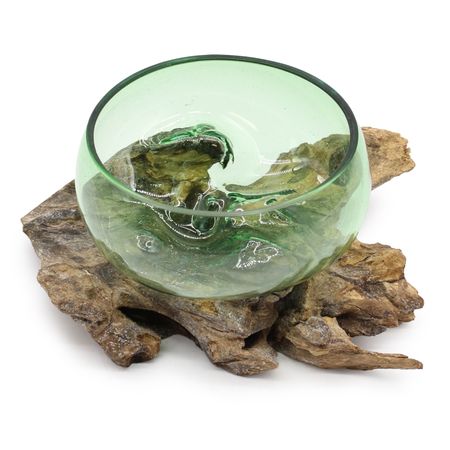 Szkło Wtopione W Drewno - Duża Misa