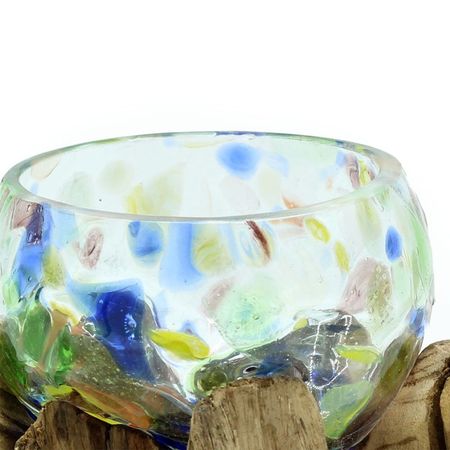 Szkło Wtopione W Drewno - Kolorowa misa