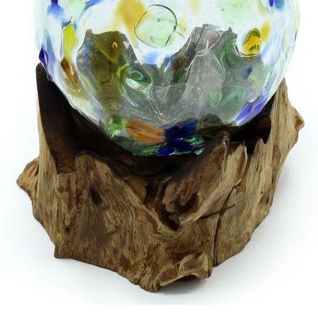 Szkło Wtopione W Drewno - Kolorowy wazonik