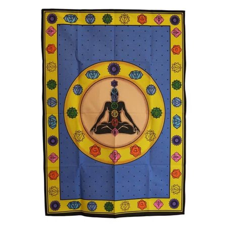 Tkanina na ścianę 7 czakr 70 x 110 cm - medytacja
