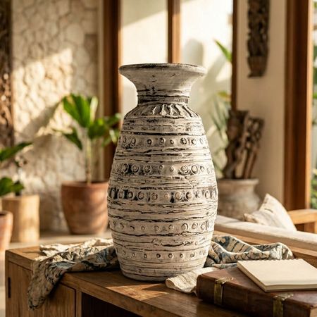 Wazon dekoracyjny ceramiczny z Bali - Klasyczny kształt
