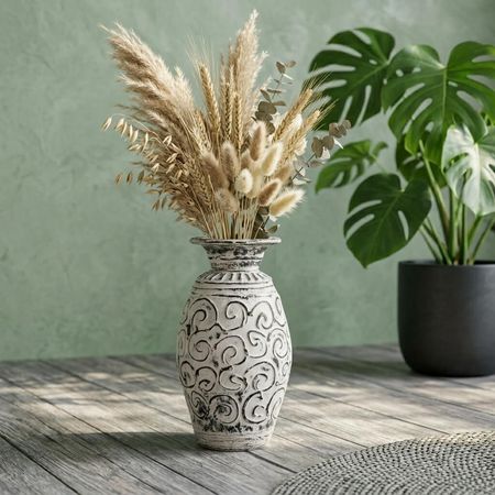 Wazon dekoracyjny ceramiczny z Bali - Kształt zawijasów