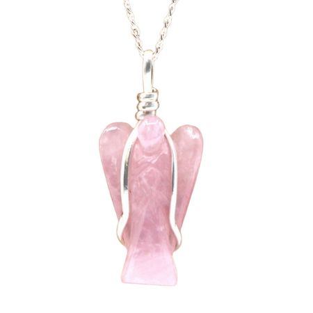 Wisiorek Anioł Stróż - Kwarc Różowy