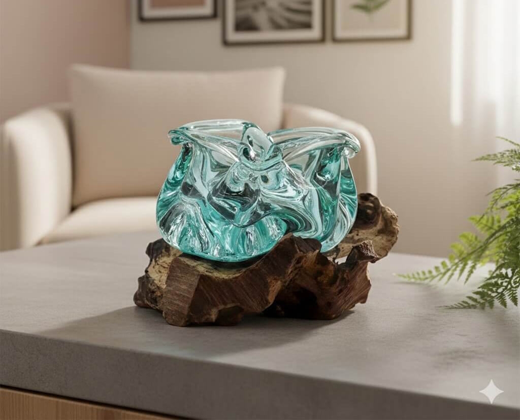 szkło wtopione w drewno decobali