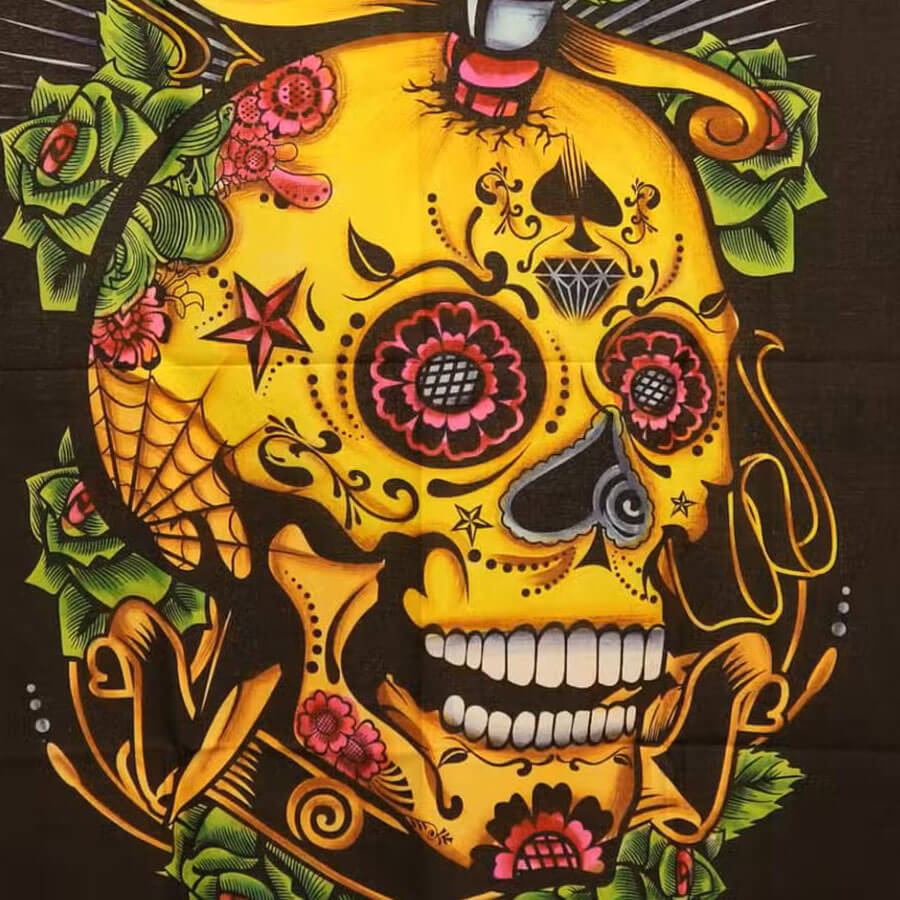 Tkanina na ścianę Czaszka Día de los Muertos 70 x 110 cm